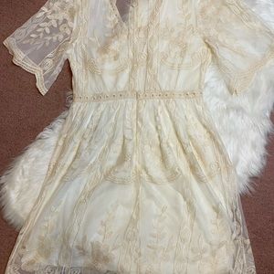 Off white mini dress